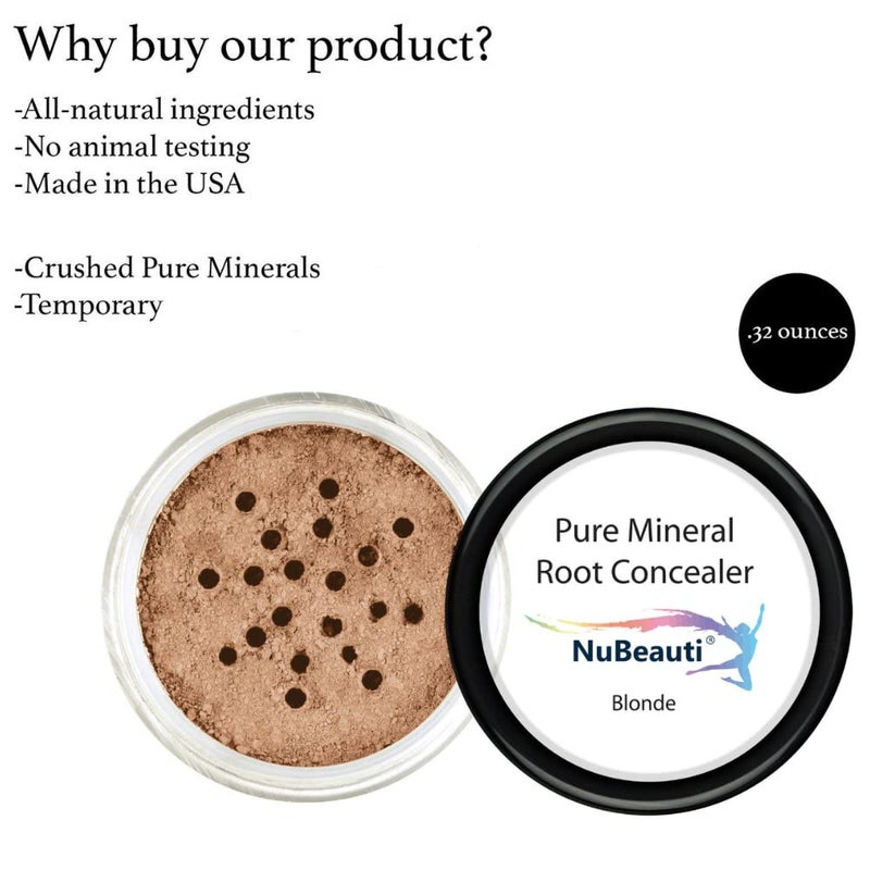 NuBeauti بودرة تصحيح الجذور - 11 لون طبيعي حقيقي - بدون عطر أو تالك أو بارابين - خافي شعر من NuBeauti (بدون فرشاة، أشقر) - Image 4